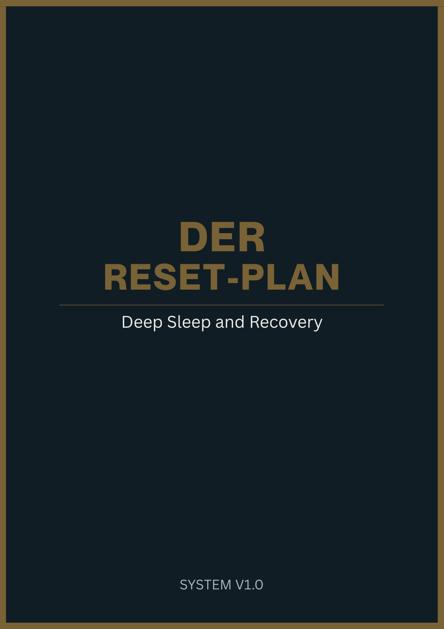 THE RESET PROTOCOL: SUPPLEMENT ARCHITECTURE